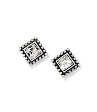 BRIGHTON Sparkle Square Mini Post Earrings Silver