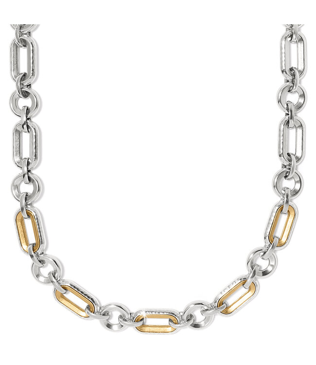 BRIGHTON Medici Silver-Gold Link Two Tone Necklace