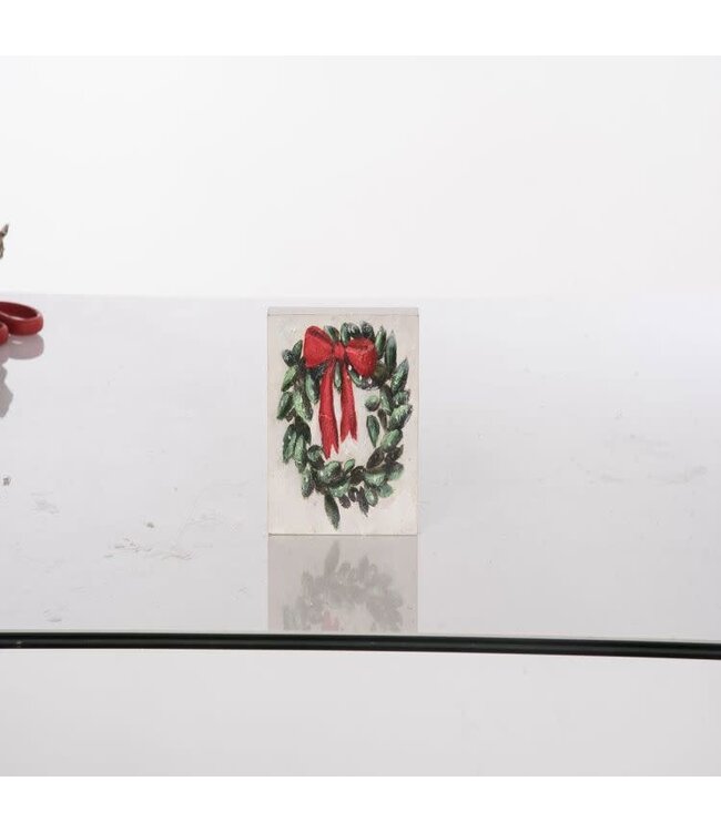 MDF Hand Painted Wreath Block Decor