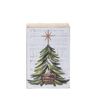 MDF Hand Painted Tree with Manger Block