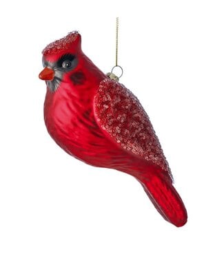 8" Glass Beaded Cardinal Ornament