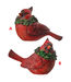 6.5" Resin Glitter Cardinal with Holly - Sold Individually