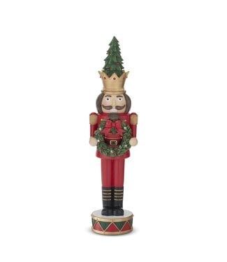 19.25 Inch LED Soldier Holding Wreath