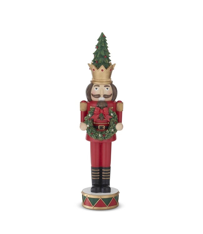 19.25 Inch LED Soldier Holding Wreath