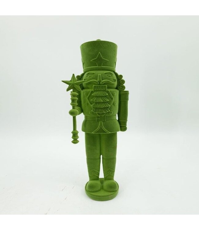 Res Flocked Nutcracker Decor