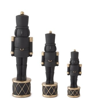 Matte Black Nutcrackers on Drum w/Gold Trim