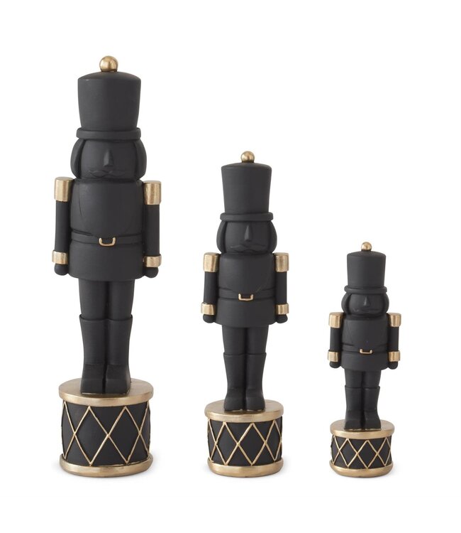 Matte Black Nutcrackers on Drum w/Gold Trim