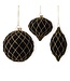 Black & Gold Velvet Ornament - Sold Individually