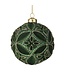 4" Glass Fleurette Glitter Ornament