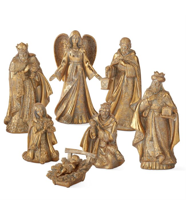Gold Nativity Set/7 - Sold as Set