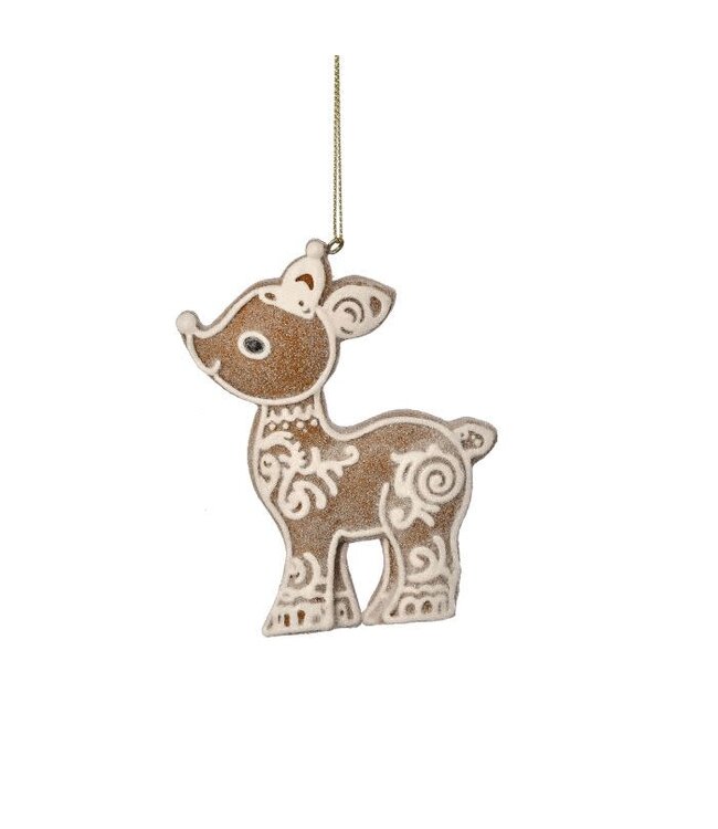 4" Resin Gingerbread Deer Ornament