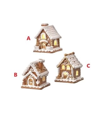 6" Led/Battery/Timer Clay Sugar/Spice House - Sold Individually
