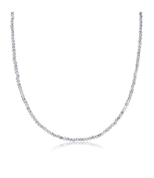 ENEWTON 17" Choker Bright Silver Faceted Hematite 2mm Bead