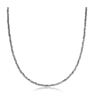 ENEWTON 17" Choker Silver Faceted Hematite 2mm Bead