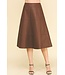 Lyka Pu Leather Tiered A-line Skirt