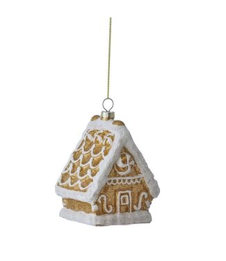 4.5" Glass Gingerbread House Ornament