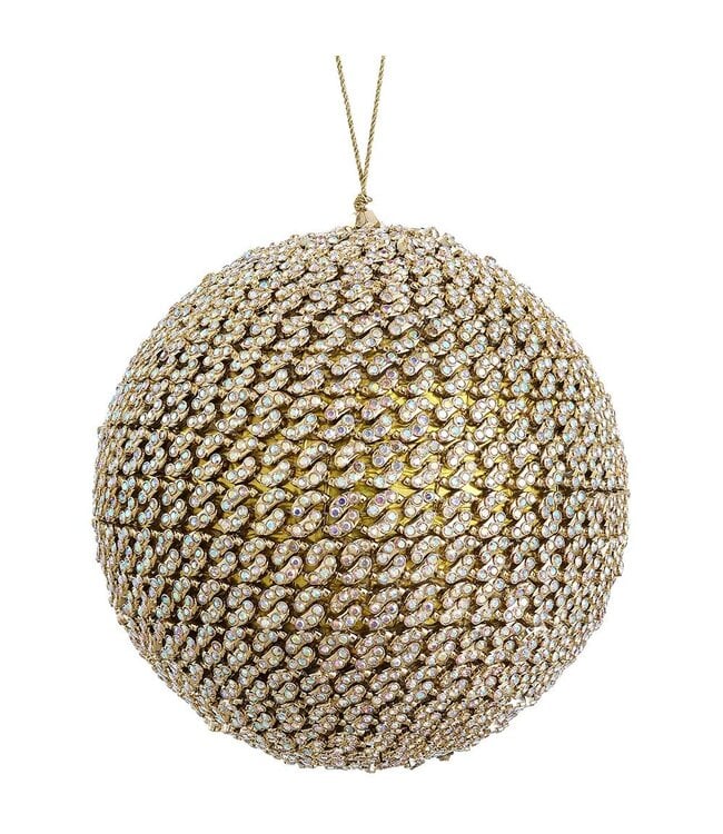 Diamond Ball Ornament Gold