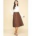 Lyka Pu Leather Tiered A-line Skirt
