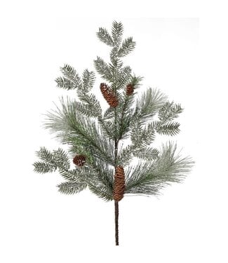 30" Glitter Pine Spray with Cone