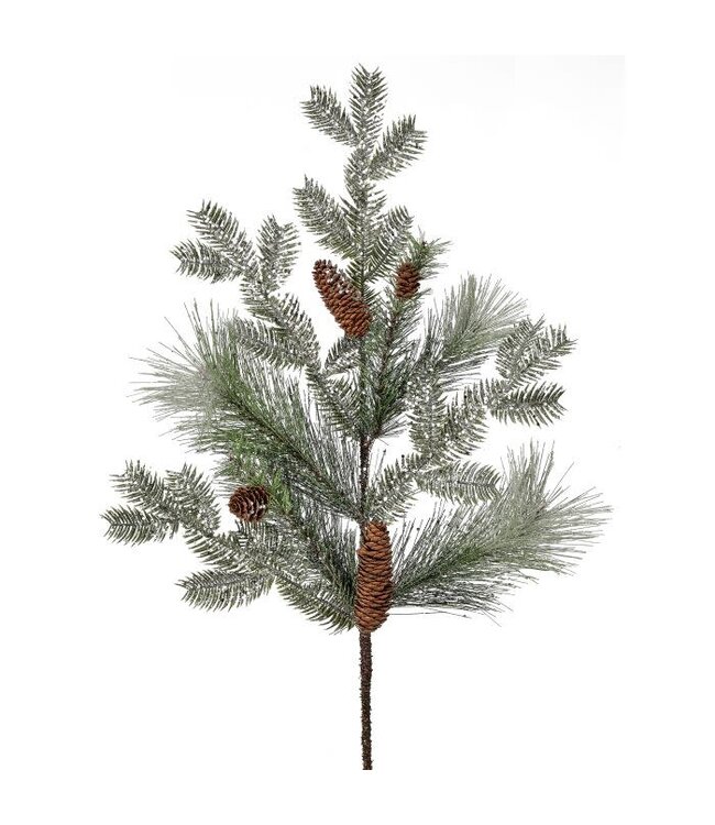 30" Glitter Pine Spray with Cone