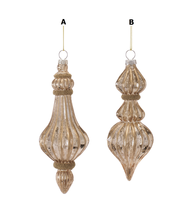 Finial Ornament Glass-sold individually