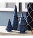 Frosted Blue Pressed Glass Christmas Trees