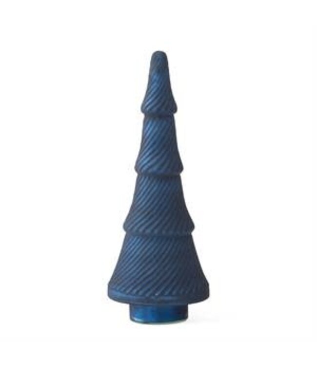 Frosted Blue Pressed Glass Christmas Trees