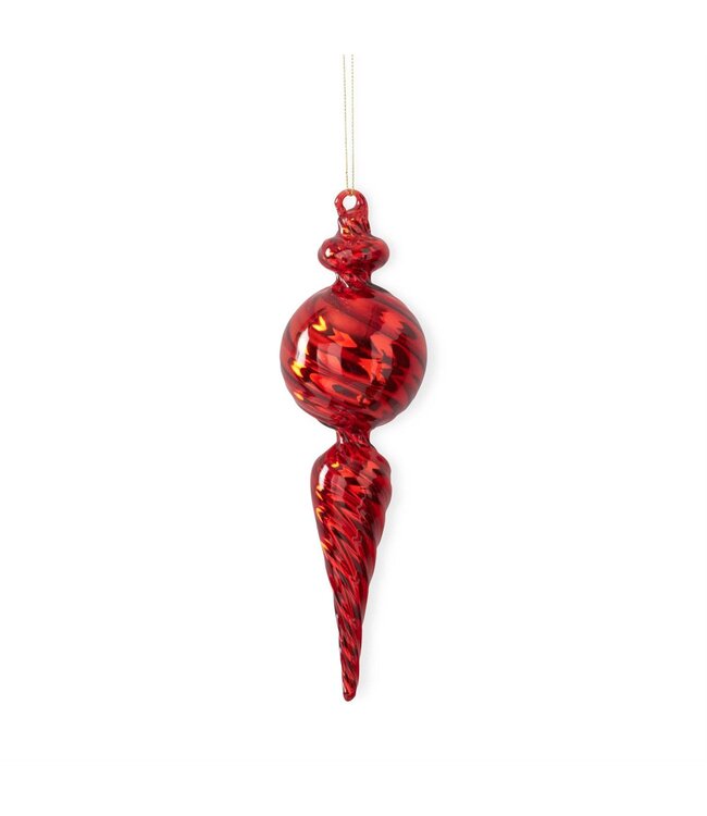 Red Glass Finial Ornaments