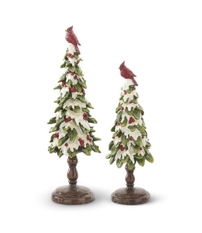 Glittered Resin Snow Covered Holly Trees