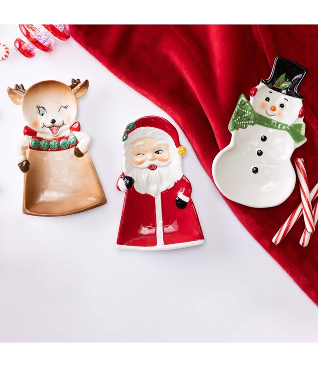 Dol Vintage Christmas Character Tidbit Plates