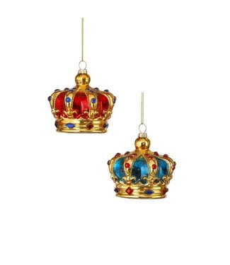 4" Glass Jewel Crown Ornament - Sold Individually