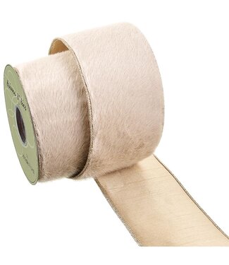 4"Wx10yd Fur Ribbon  Cream