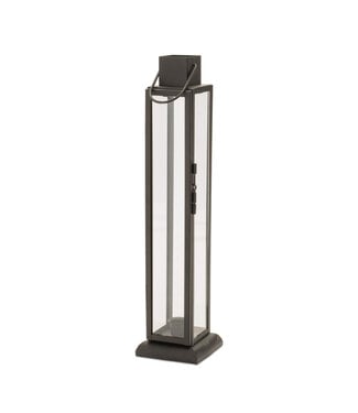 15.75" Lantern Iron/Glass