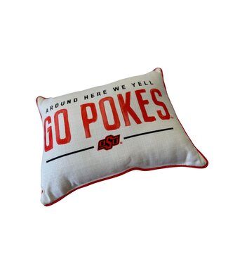 Oklahoma State Around Here Pillow + Piping