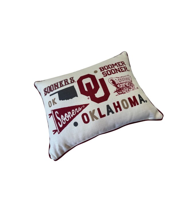 Oklahoma Collegiate Cluster Pillow + Piping + Back