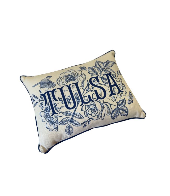 Blue Victorian Last Name + Piping