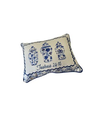 Chinoiserie Vases and Bows + Accent Piping (Joshua 24:15)