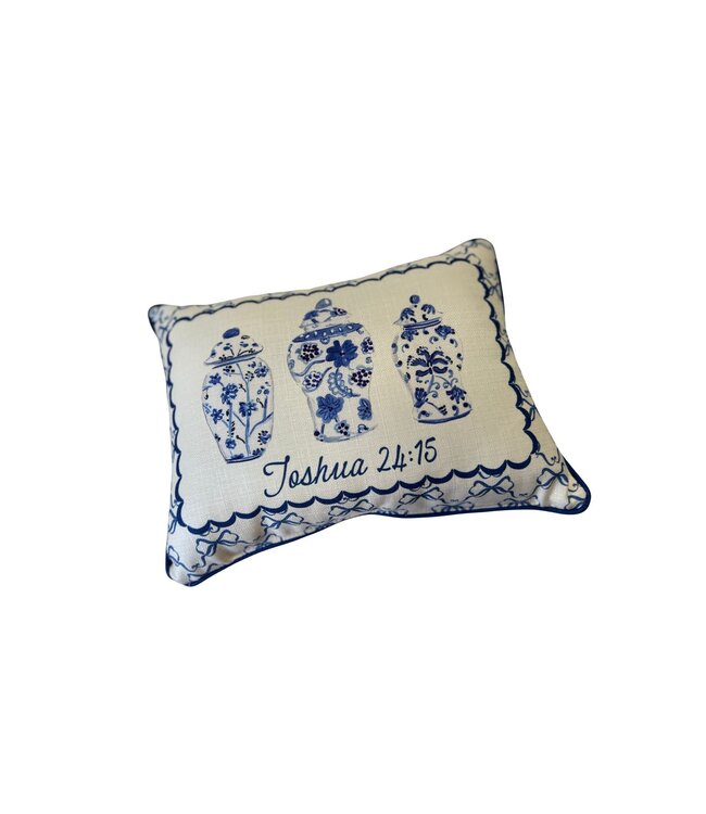Chinoiserie Vases and Bows + Accent Piping (Joshua 24:15)
