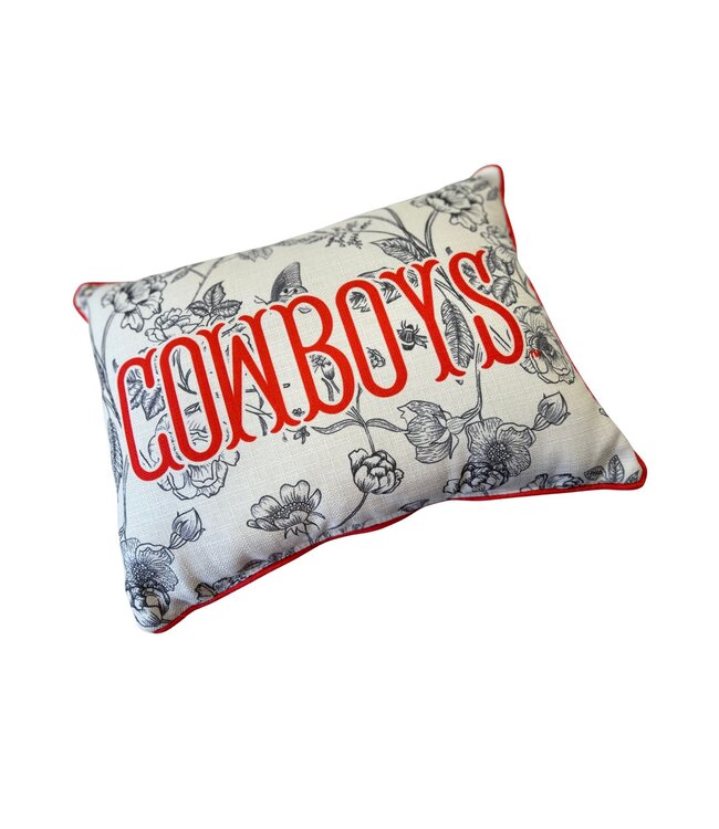 Cowboys Toile Pillow + Piping