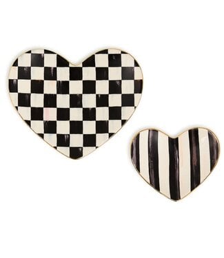 MACKENZIE CHILDS Courtly Heart Trinket Dishes Set of 2