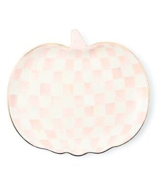 MACKENZIE CHILDS Rosy Check Pumpkin Ceramic Dessert Plate