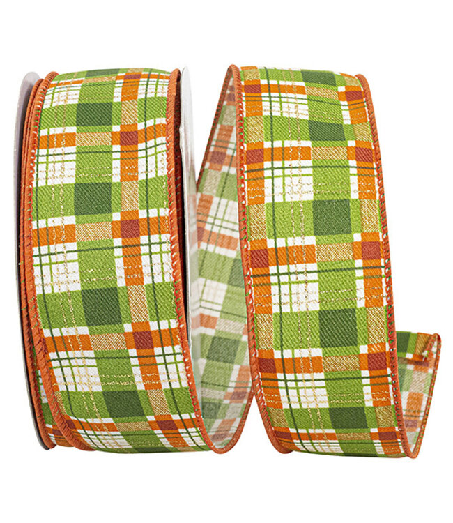 Plaid Tonal Season Glitter Wired Edge