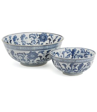 Blue & White Lotus Flower Decorative Bowl