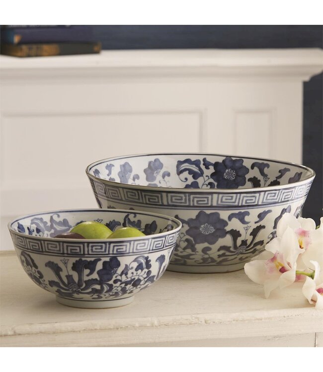 Blue & White Lotus Flower Decorative Bowl