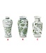Primrose and Lotus Hand-Painted Green and White Chinoiserie Vase - Sold Individually