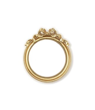 Round Mirror Trinket Tray with Accent Bow