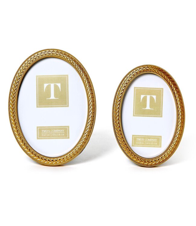 Laurel Wreath Gold Oval Photo Frame - Sold Individually