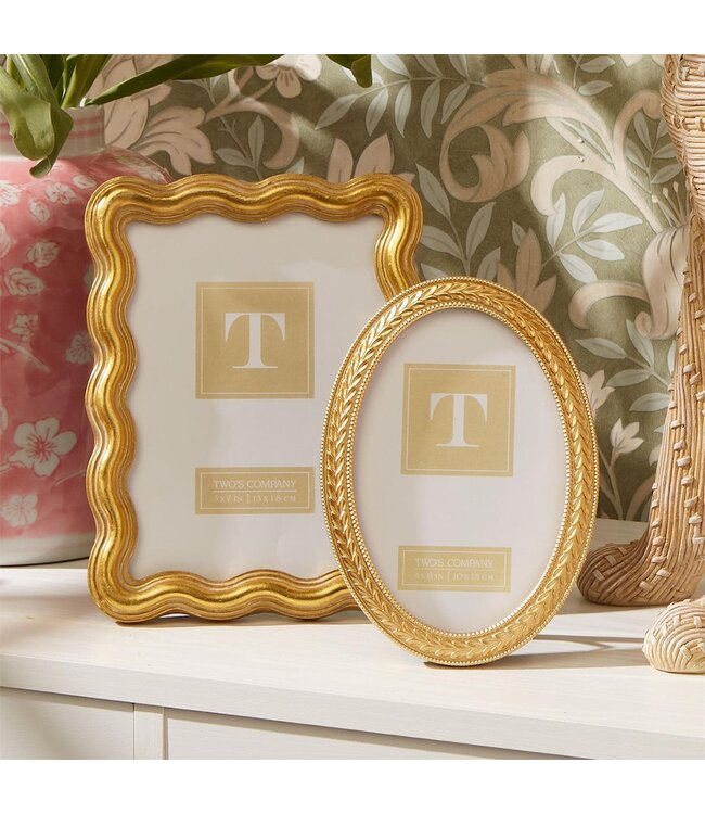 Laurel Wreath Gold Oval Photo Frame - Sold Individually