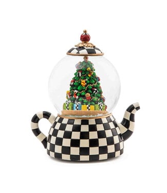 MACKENZIE CHILDS Courtly Teapot Snow Globe