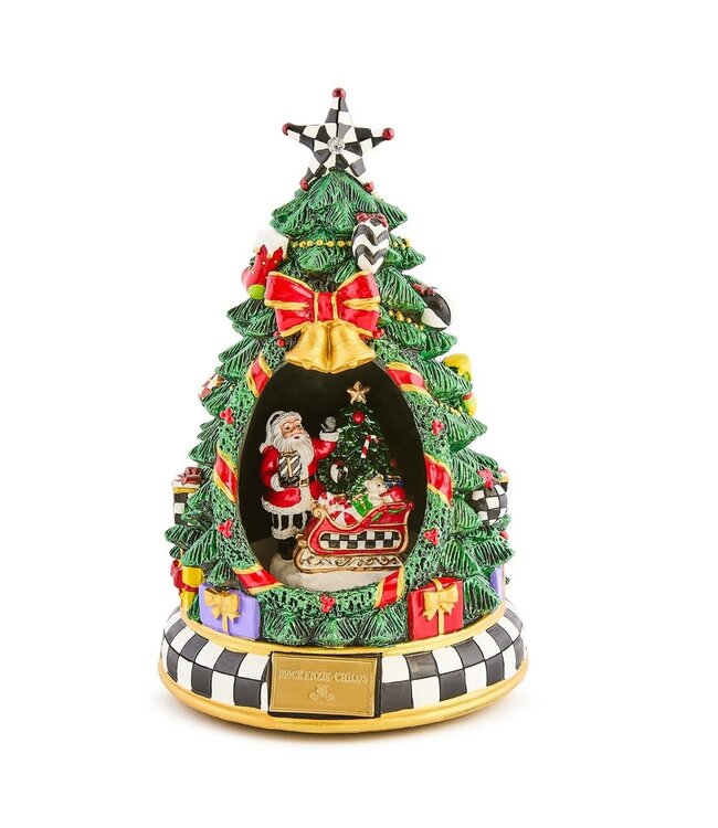 MACKENZIE CHILDS Courtly Christmas Tree & Santa Musical Display